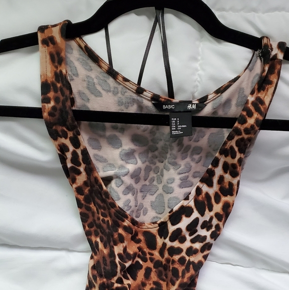 H&M Scoop Neck Leopard Print Midi Dress - US S - Picture 5 of 5